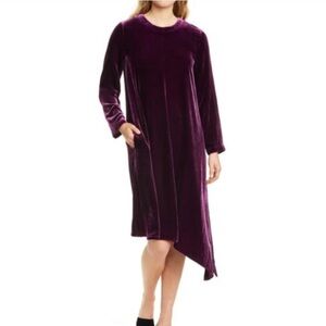 EILEEN FISHER VELVET ASYMMETRICAL DRESS